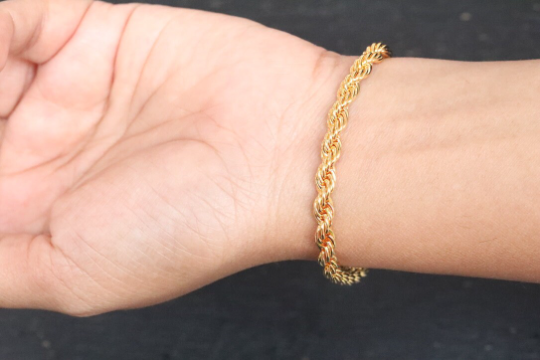 18k Gold-Filled Rope Chain Bracelet