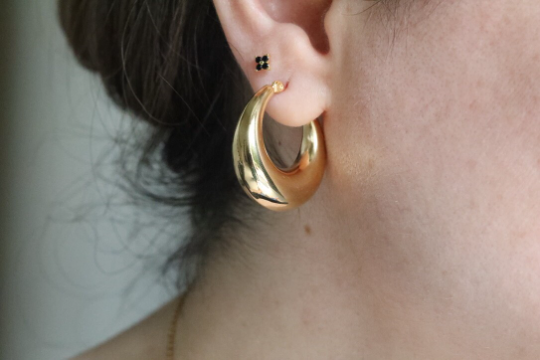 18K Gold-Filled Thick Hoop Earrings