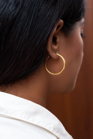 18K Gold-Filled Flat Hoop Earrings