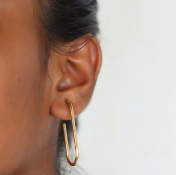 Gold Tube Hoop Earrings