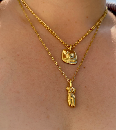 18K Gold-Filled Female Silhouette Necklace