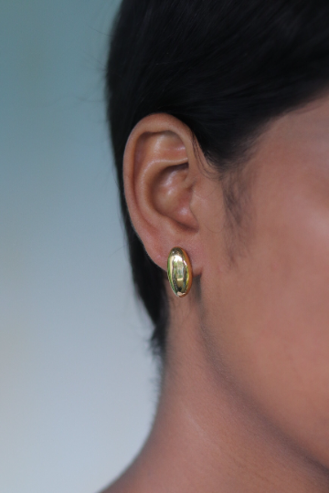 18K Gold-Filled Oval Stud Earrings