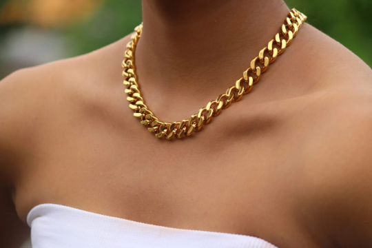 18K Gold-Filled Thick Cuban Necklace 12mm