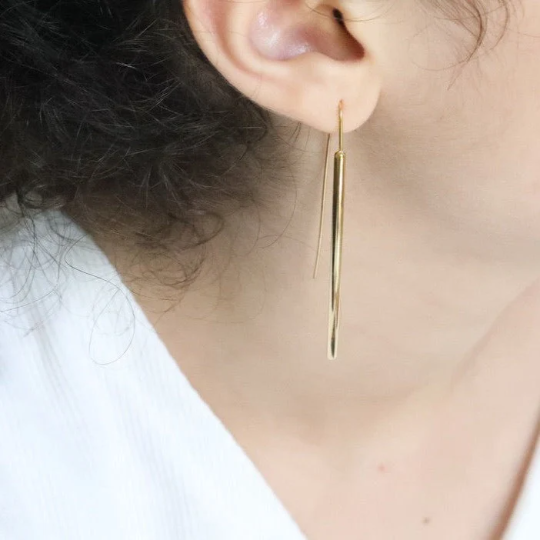 18K Gold-Filled Arc Threader Hoop Earrings