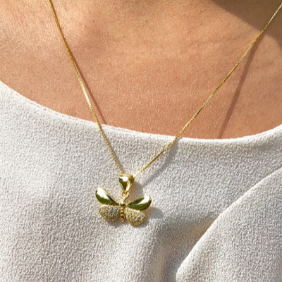 14K Gold-Filled Dainty Butterfly Necklace