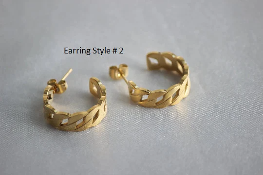 18K Gold-Filled Open Cuban Hoop Earrings