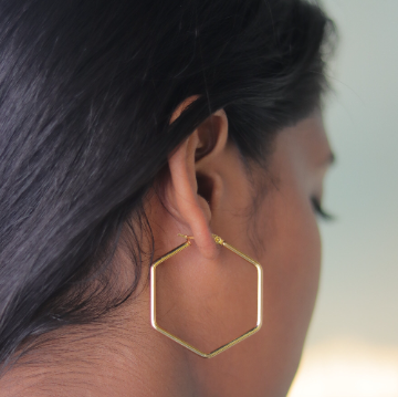 Hexagon Hoop Earrings