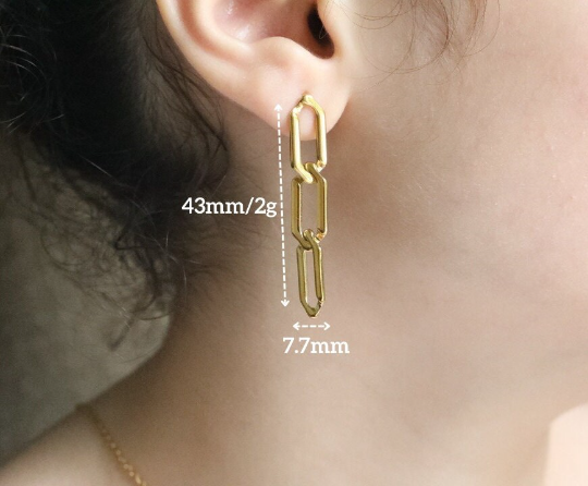 18K Gold-filled Chain Stud Earrings