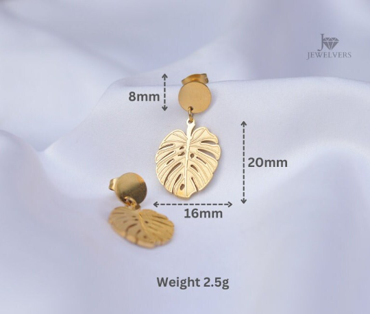 14K Gold-Filled Monstera leaf earrings