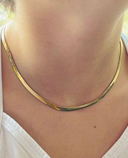 14K Gold-Filled Flat Snake Necklace