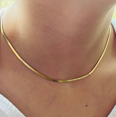 14K Gold-Filled Flat Snake Necklace