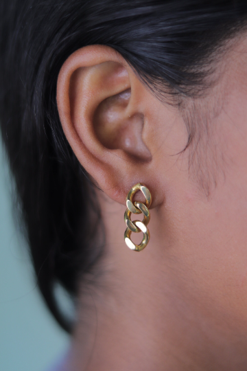 18K Gold-Filled Curb Drop Earrings