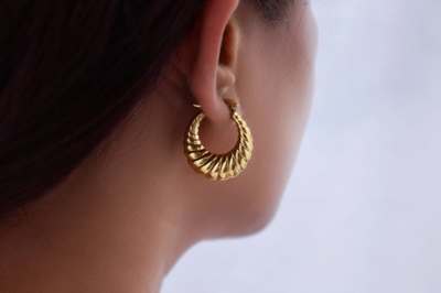 18K Gold-Filled Twisted Gold Earrings