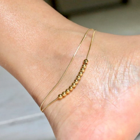 18K Gold-Filled Double Layered Anklet