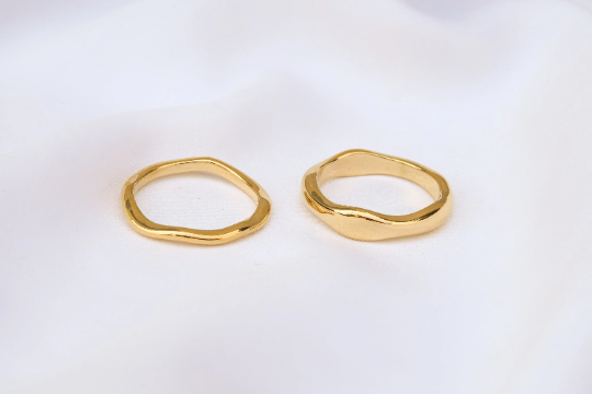 18K Gold-Filled Irregular Ring Set