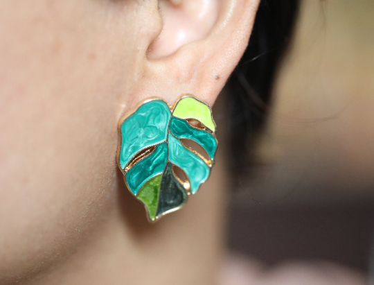 18K Gold-Filled Monstera Leaf Earrings