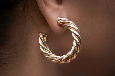 14K Gold-Filled Twisted Hoop Earrings