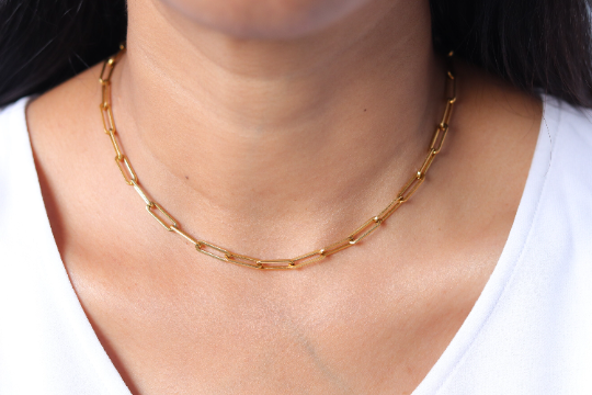 14K Gold-Filled paperclip chain necklace