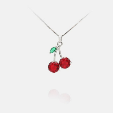 Silver Cherry Necklace