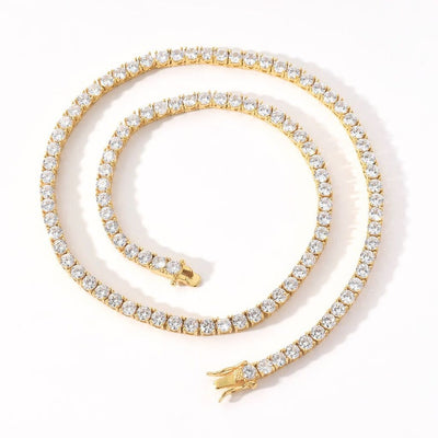 Gold Tennis Chain Choker Necklace 
