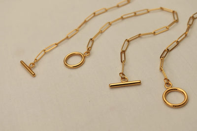 18K Gold-Filled Toggle Closure link Bracelet