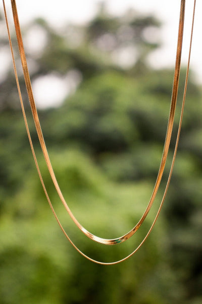 18K Gold-Filled Herringbone Necklace