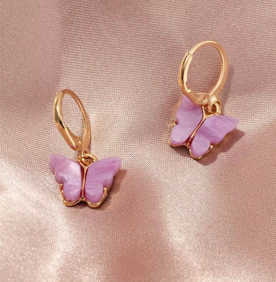 14k Gold Filled Butterfly Hoop Earrings