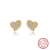 925 sterling Silver Sterling Silver Stud Earrings - Zircon Heart Earrings