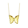 NE21- 14K Gold Finished Crystal Yellow Butterfly Necklace