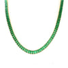 NE133- 18K Gold Finished Baguette Green Tennis Necklace