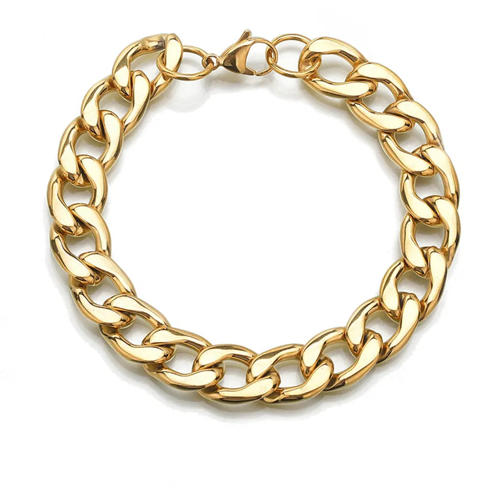 18K Gold-Filled Cuban Chain Bracelet for Men