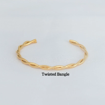 18K Gold-Filled Cuff Twisted Bangle Bracelet