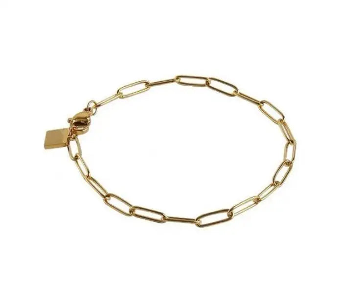 18K Gold-Filled Square Charm Link Bracelet