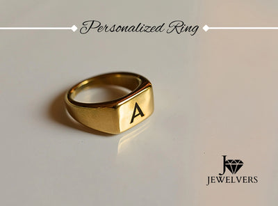 Personalized Engraved Letter Ring