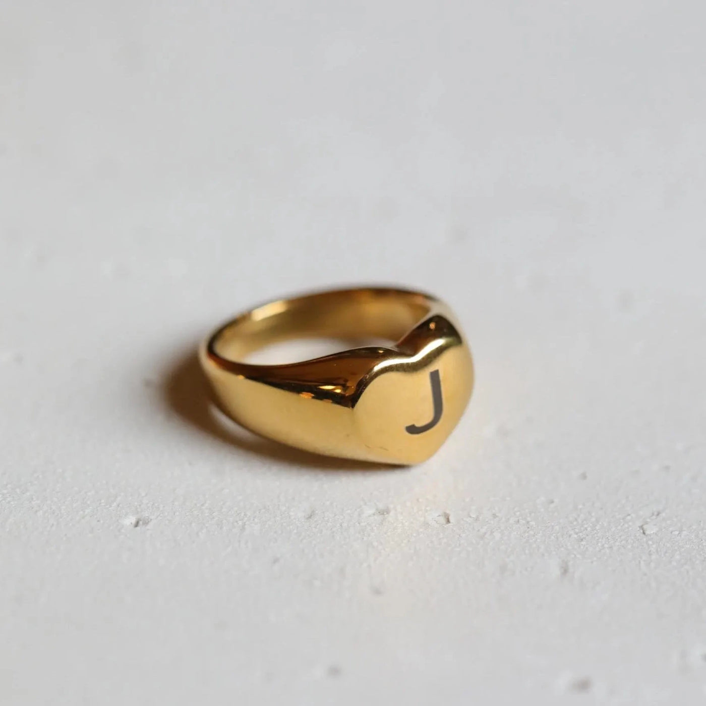 Personalized Gold Ring-Custom Engraved Letter Ring