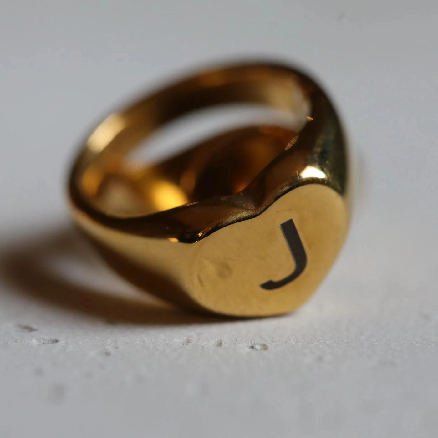 Personalized Gold Ring-Custom Engraved Letter Ring