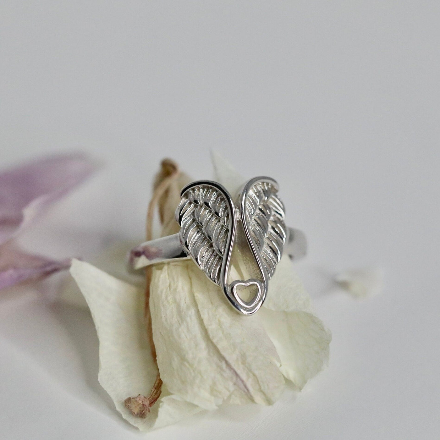 925 Sterling Silver Angel Wings Ring