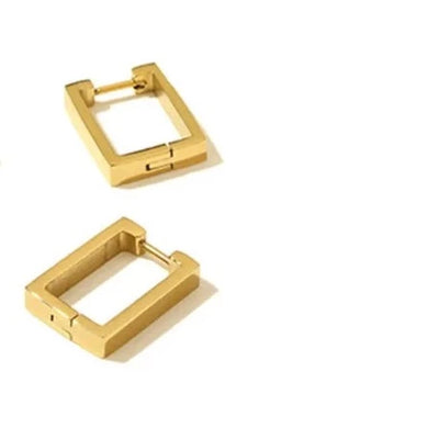 Gold Rectangle Hoops 