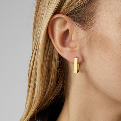 Gold-Filled Rectangle Hoop Earrings