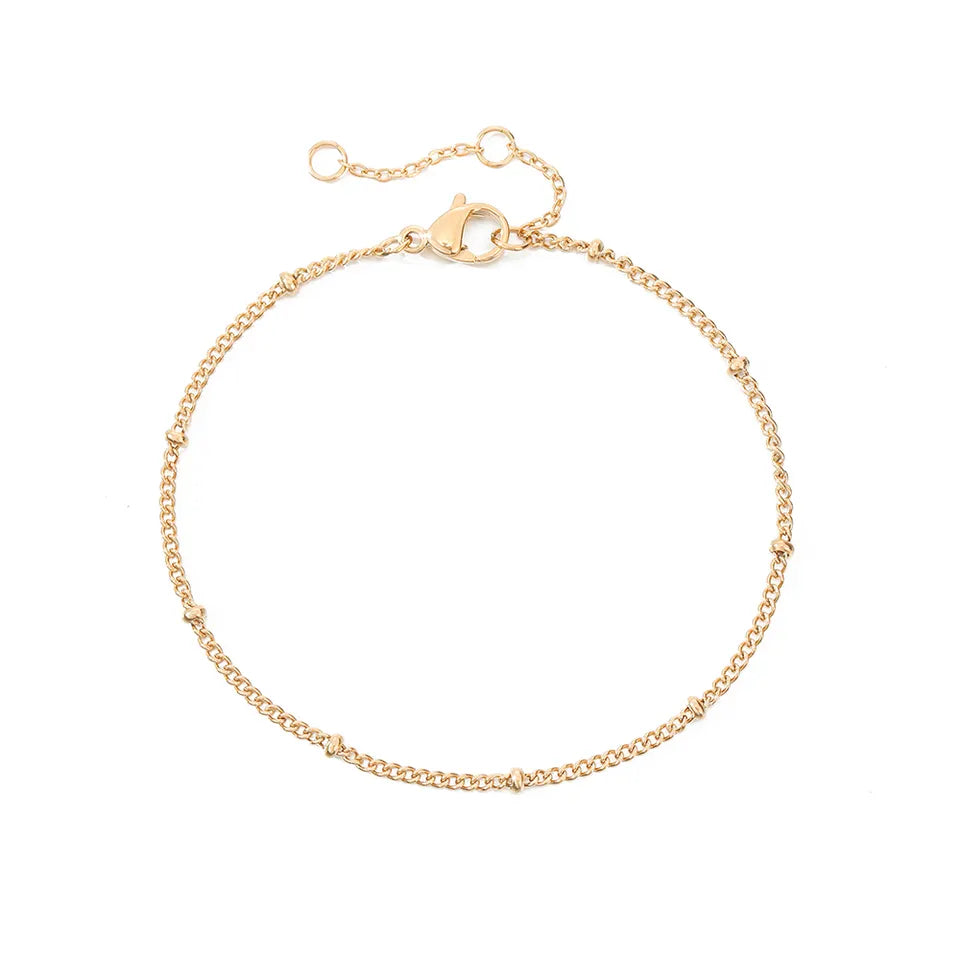 14K Gold-Filled Layered Dainty Beaded Bracelet