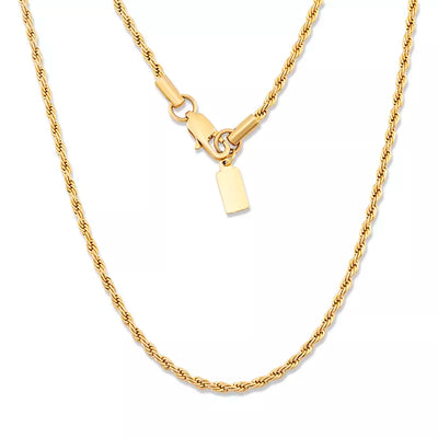 18K Gold-Filled Rope Chain Necklace For Women