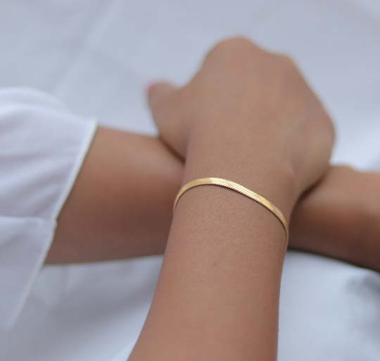 18k Gold-Filled Herringbone Bracelet