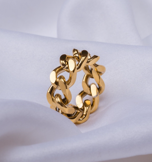 18K Gold-Filled Link Chain Ring