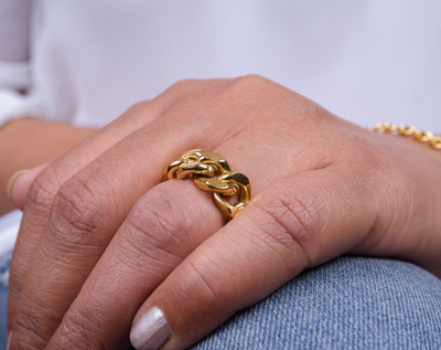 18K Gold-Filled Link Chain Ring