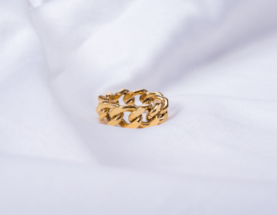 18K Gold-Filled Link Chain Ring