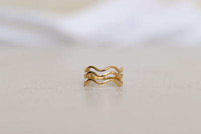 18K Gold-Filled Wave Ring