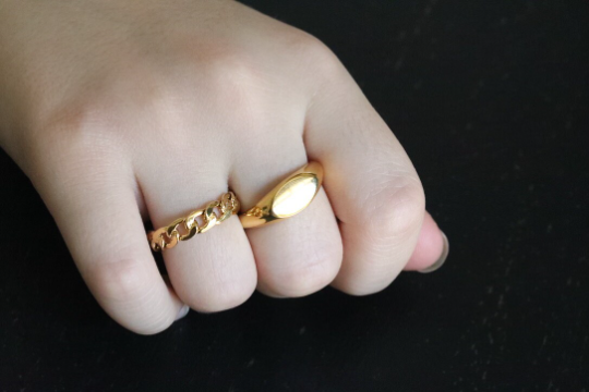 18K Gold-Filled Oval Band Ring