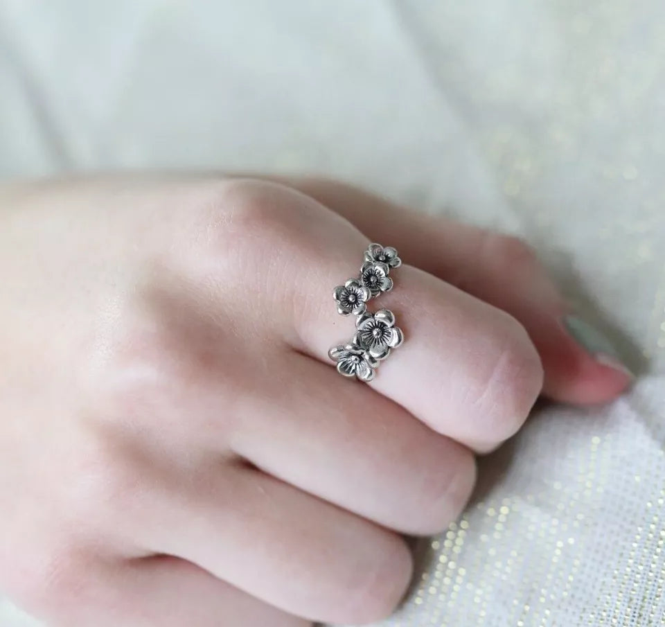 925 Sterling Silver Flower Ring