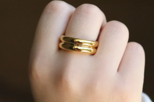 18K Gold-Filled Double Band Ring