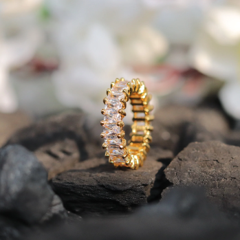 18K Gold-Filled Zirconia Pave Rings